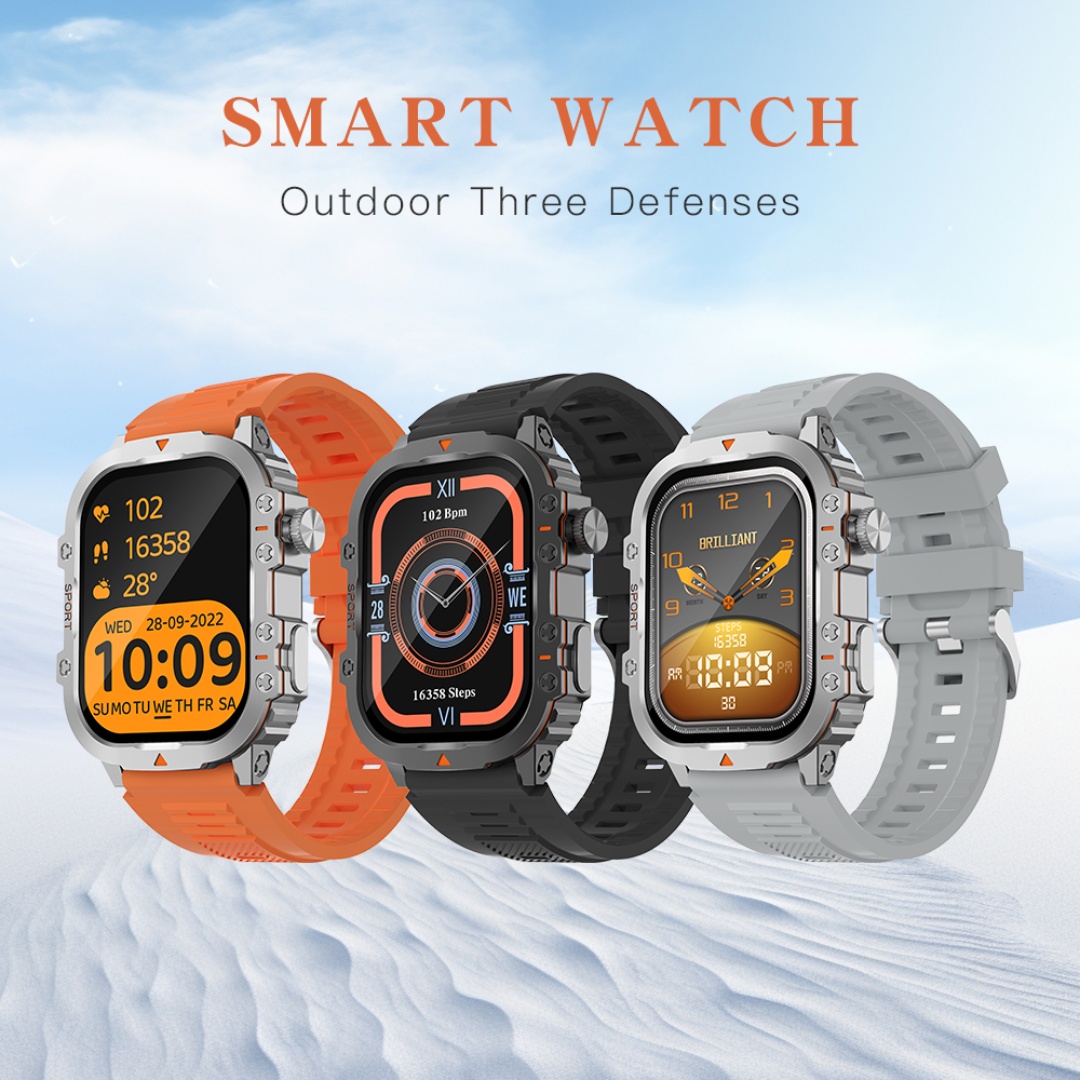 Outdoor Adventure Hours - 男性用スマートウォッチ アウトドア アドベンチャー トラッカー ステップ カロリー