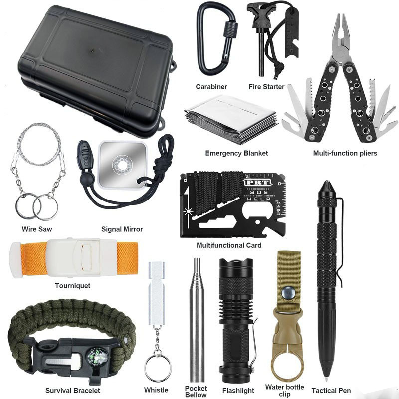 Outdoor Adventure Hiking - ホンルイDIYコンパクトポータブル耐衝撃サバイバルギア緊急ツールキット釣り狩猟キャンプハイキングアウトドアアドベンチャー