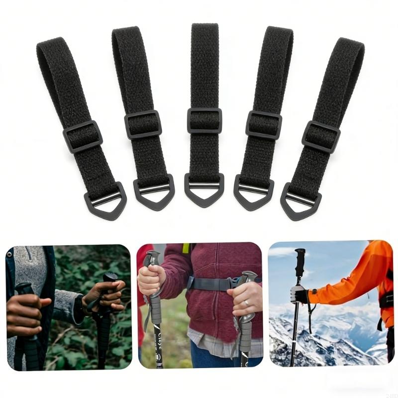 Outdoor Adventure Hiking - 調整可能なハイキングスタッフポールウォーキングスティックリストストラップナイロン構造屋外冒険使用中の安全のため 24BD