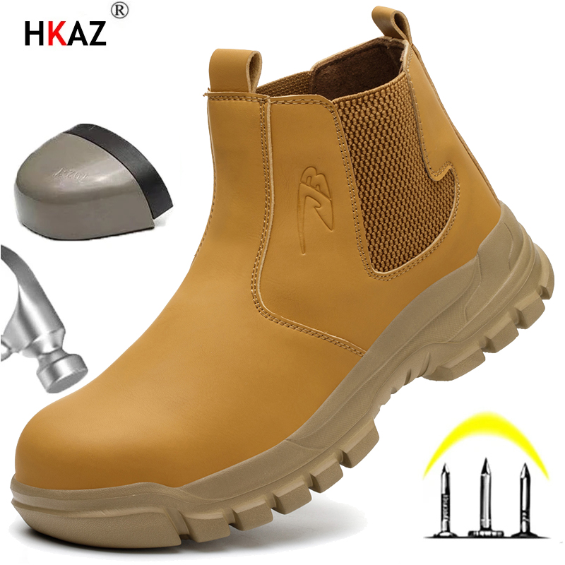 Outdoor Adventure Hiking - 防水メンズ安全ワークブーツ鋼つま先の靴耐衝撃性と耐パンク性アウトドアアドベンチャーハイキング戦術的なブーツ