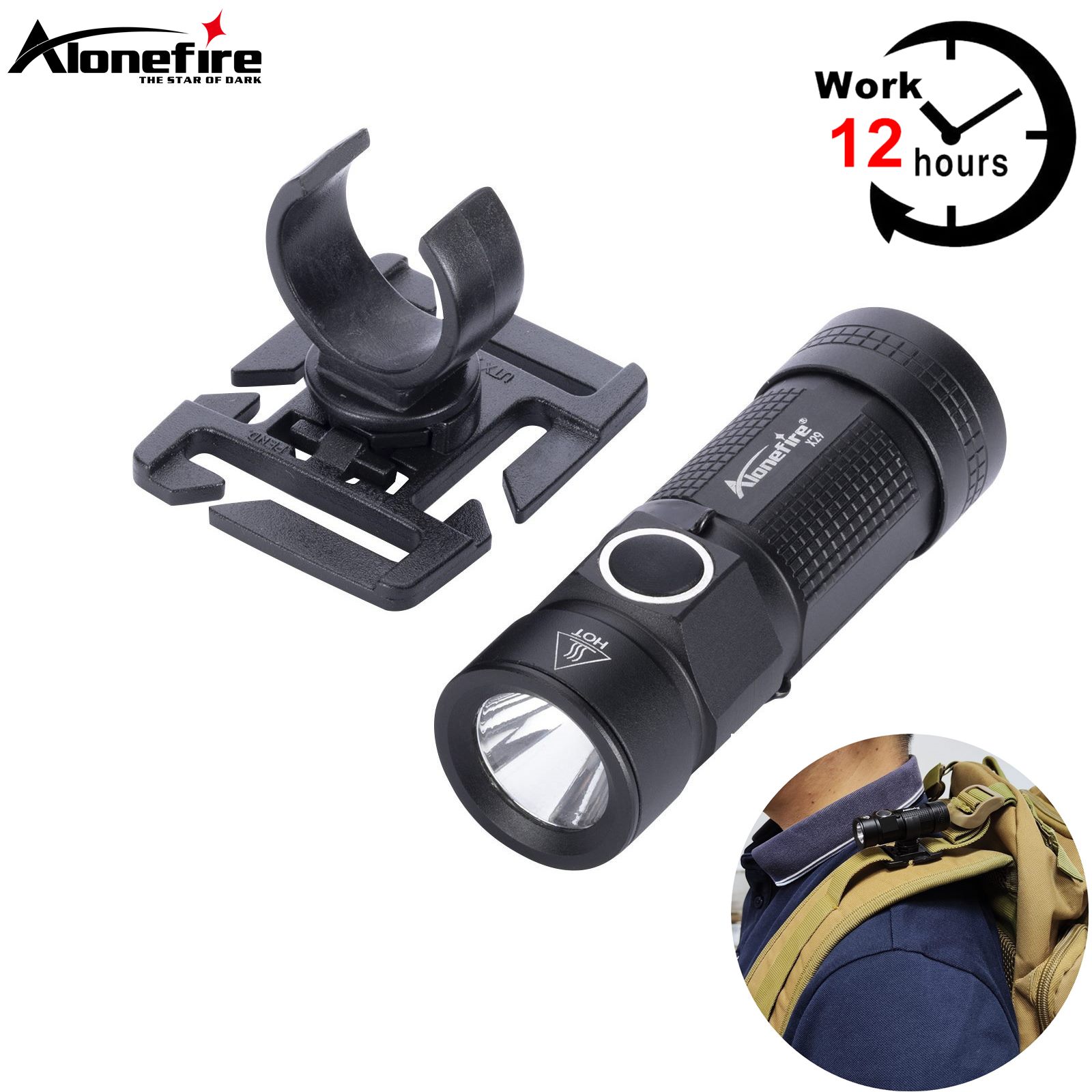 Outdoor Adventure Hours - Xpg-ミニLEDポータブル懐中電灯,リングクリップ,屋外バックパック,帽子ポケット,ハイキングトーチ,12時間,仕事,c123a buds,x29
