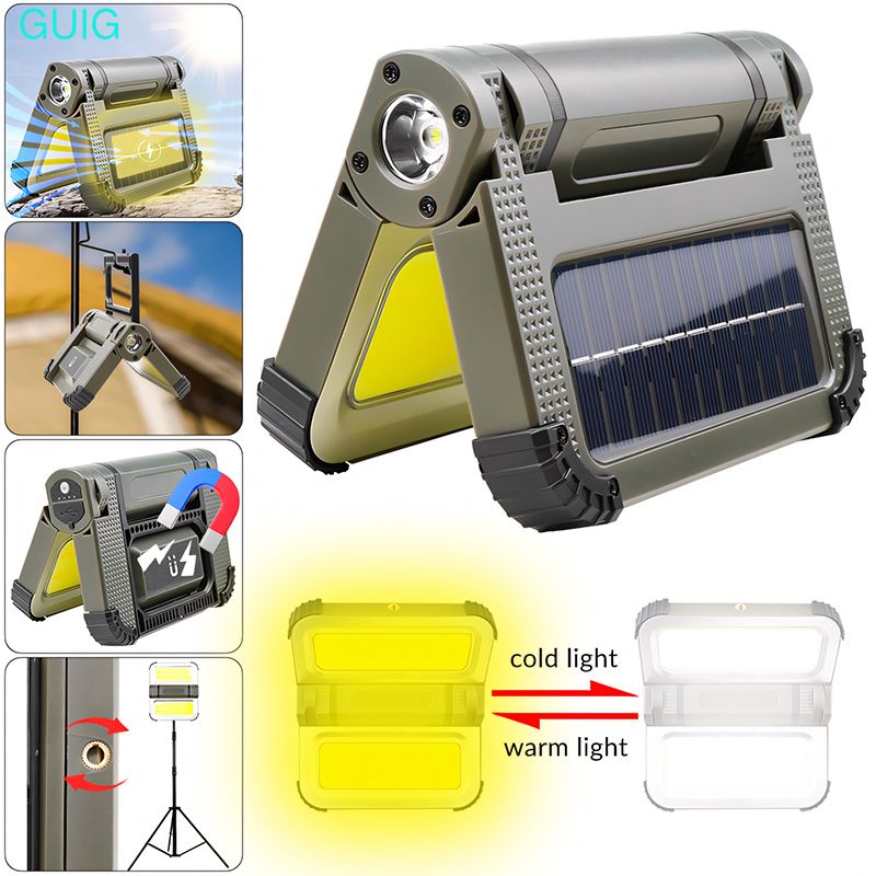 Outdoor Adventure Inc - 180COB LED 磁気ワークライト ソーラー Type-C 充電式