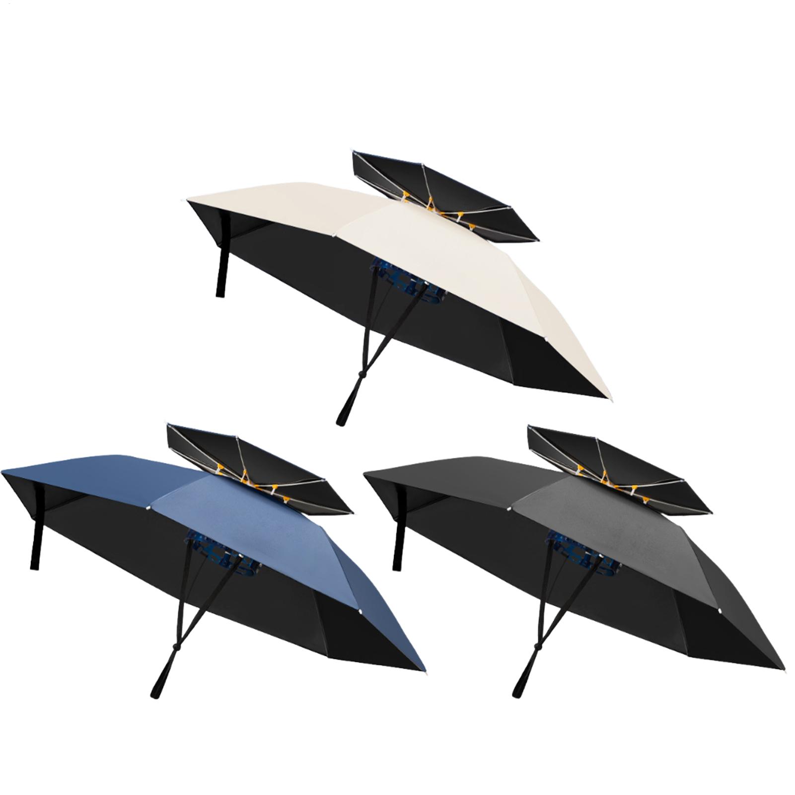 Outdoor Adventure Hat - 折りたたみ式ヘッドマウント傘帽子防水UV保護日雨兼用キャップ釣り用ヘッドウェア日よけ雨具釣り用ヘッドウェア