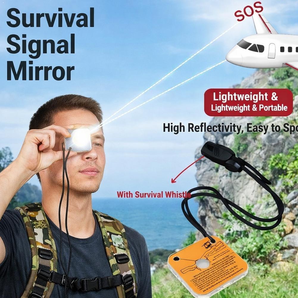 サバイバルシグナルミラー（ホイッスル付き）緊急救助用反射ミラ - Signal Mirror Rescue のレビューと価格