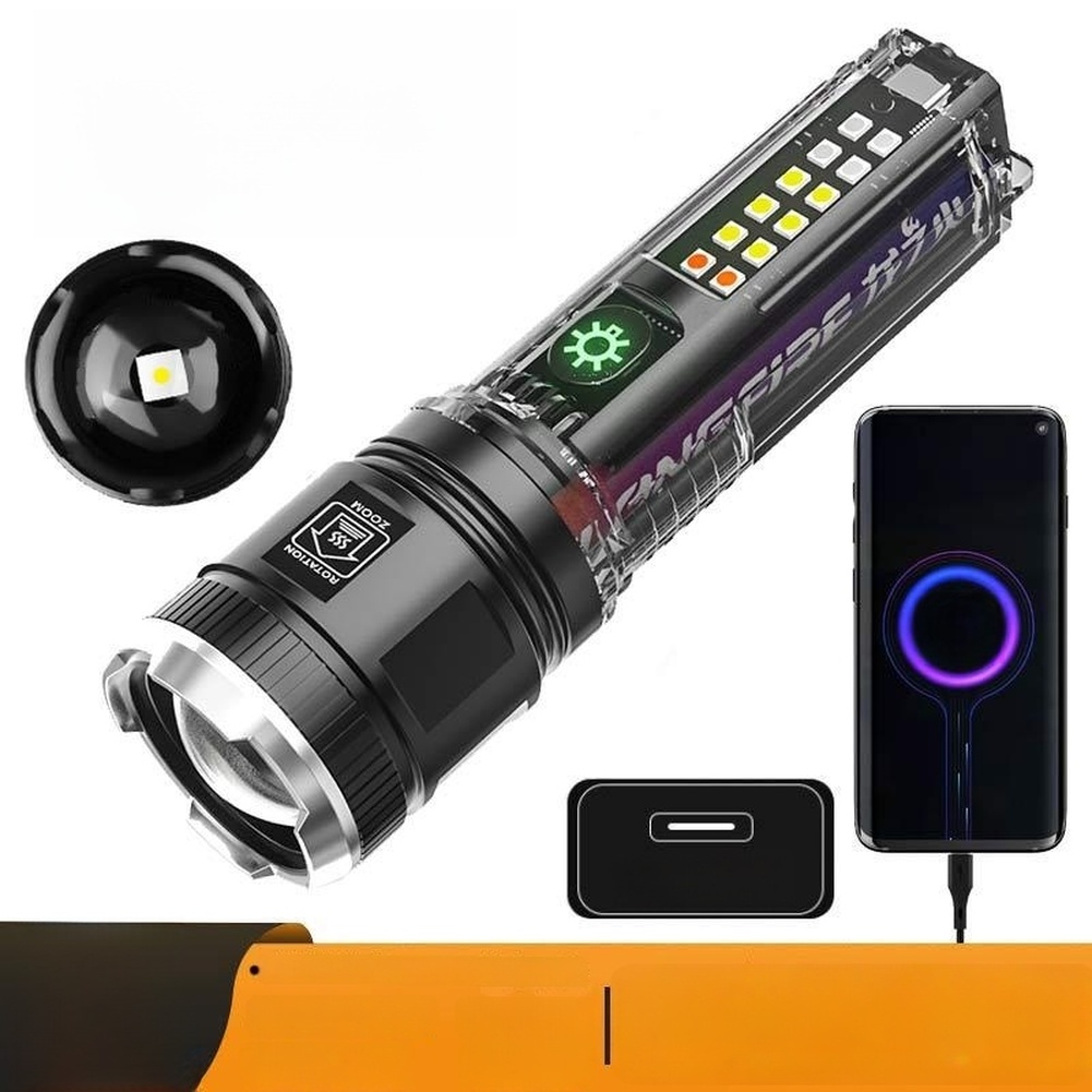 強力な20W充電式懐中電灯、ソーラーパネルとType-C充電 - Outdoor Adventure Inc のレビューと価格