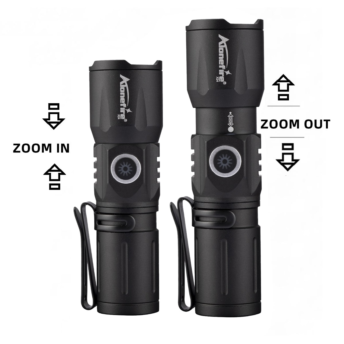 ズームホワイトビームライト長距離ミニ懐中電灯タイプ C US - Outdoor Adventure Inc のレビューと価格
