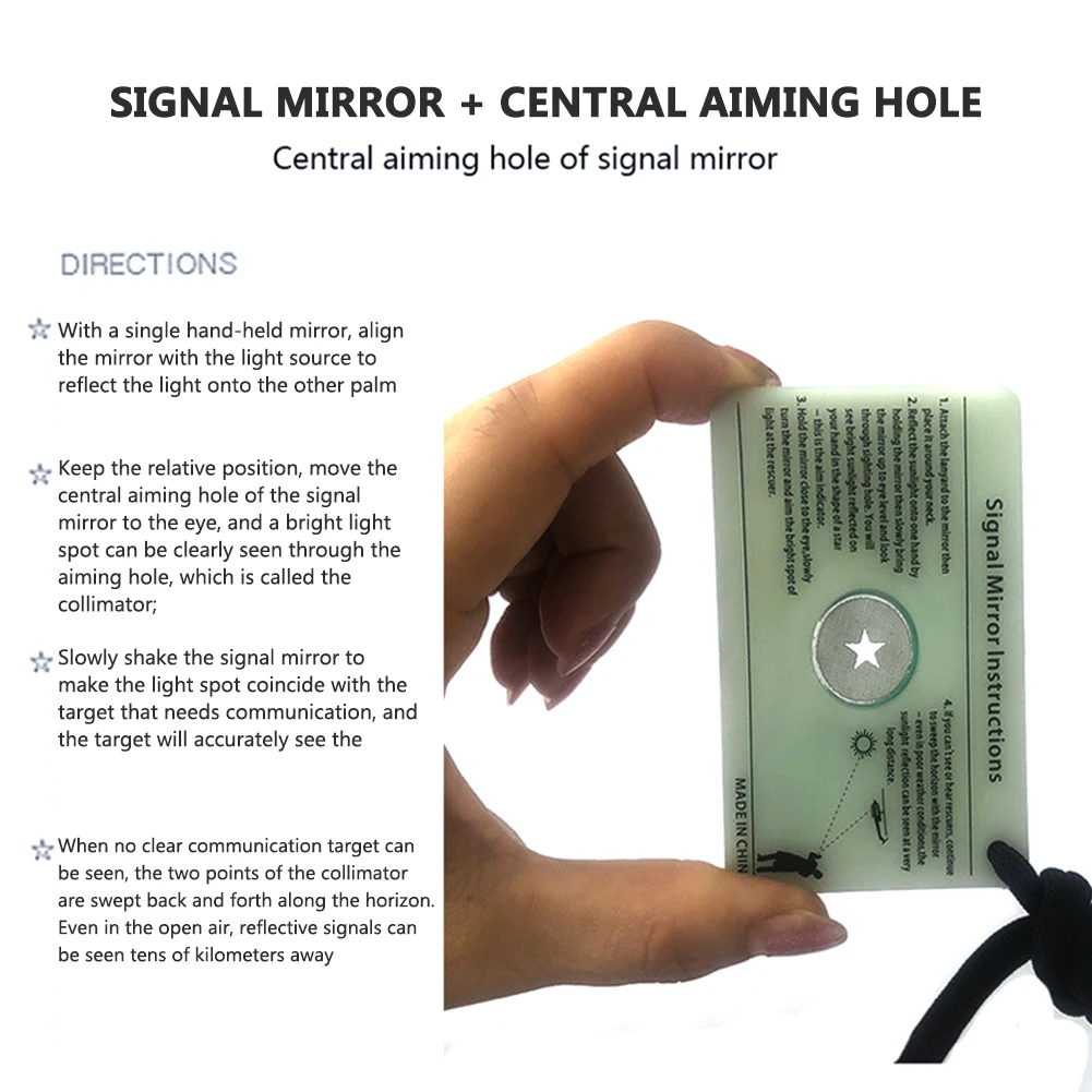 多機能サバイバルマリンカヤック緊急救助信号ミラーアウトドアツ - Signal Mirror Rescue のレビューと価格