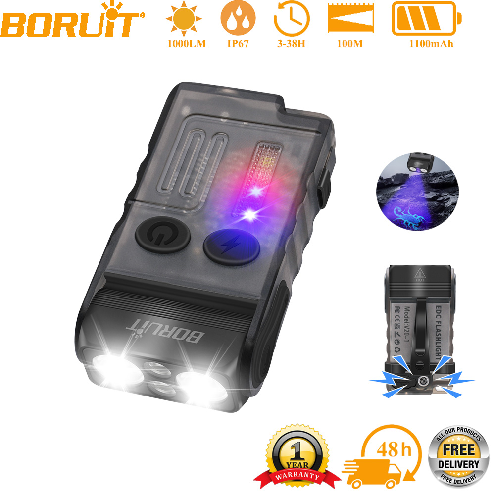BORUiT V20 EDC キーホルダー懐中電灯ポータブル - Outdoor Adventure Inc のレビューと価格