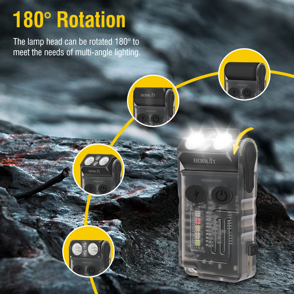 BORUiT V20 EDC キーホルダー懐中電灯ポータブル - Outdoor Adventure Inc のレビューと価格