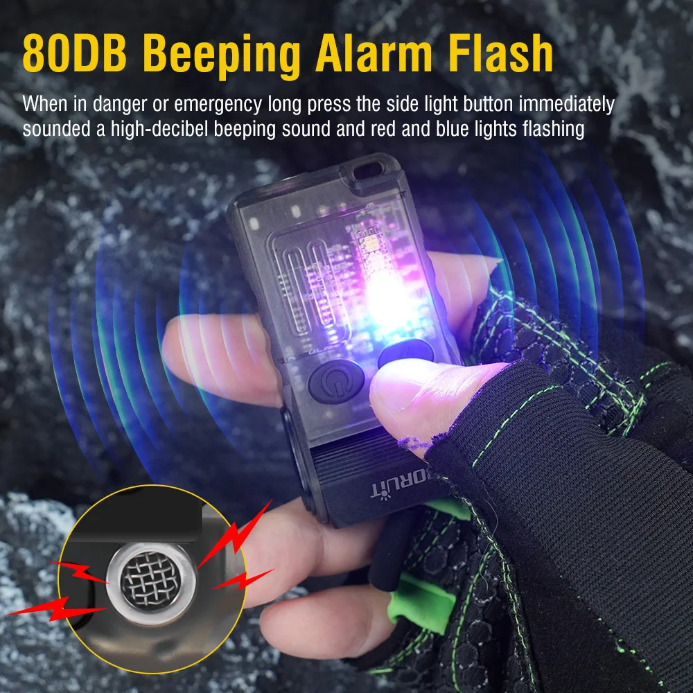 BORUiT V20 EDC キーホルダー懐中電灯ポータブル - Outdoor Adventure Inc のレビューと価格