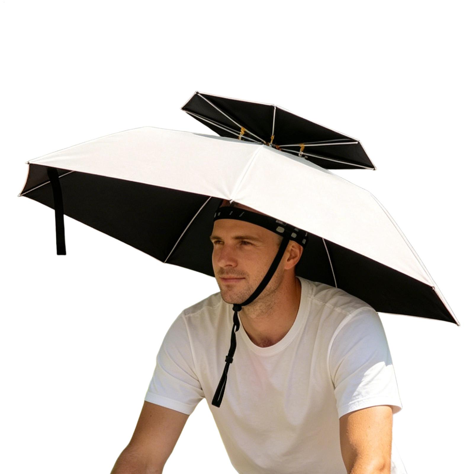 折りたたみ式ヘッドマウント傘帽子防水UV保護日雨兼用キャップ - Outdoor Adventure Hat のレビューと価格