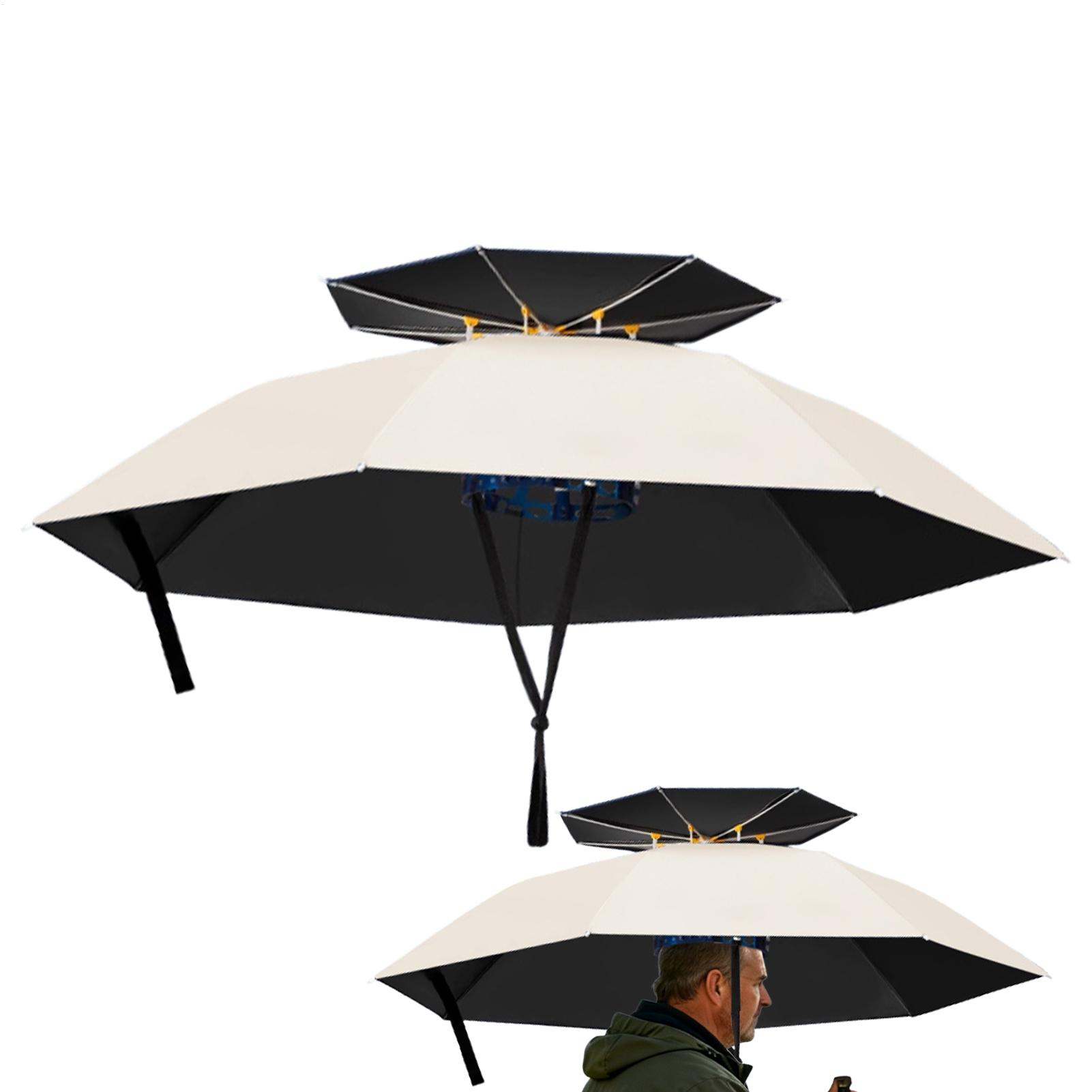 折りたたみ式ヘッドマウント傘帽子防水UV保護日雨兼用キャップ - Outdoor Adventure Hat のレビューと価格