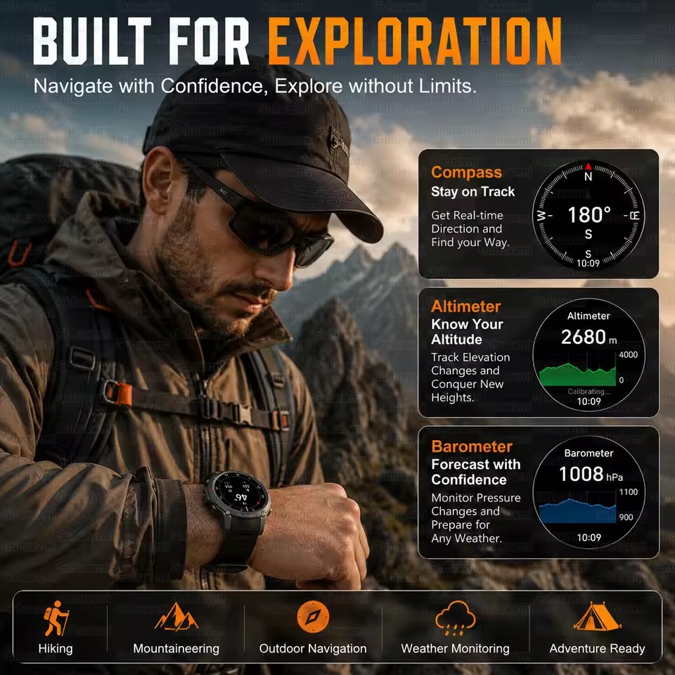 新しい内蔵 GPS アウトドアアドベンチャースマートウォッチ - Outdoor Adventure Hours のレビューと価格